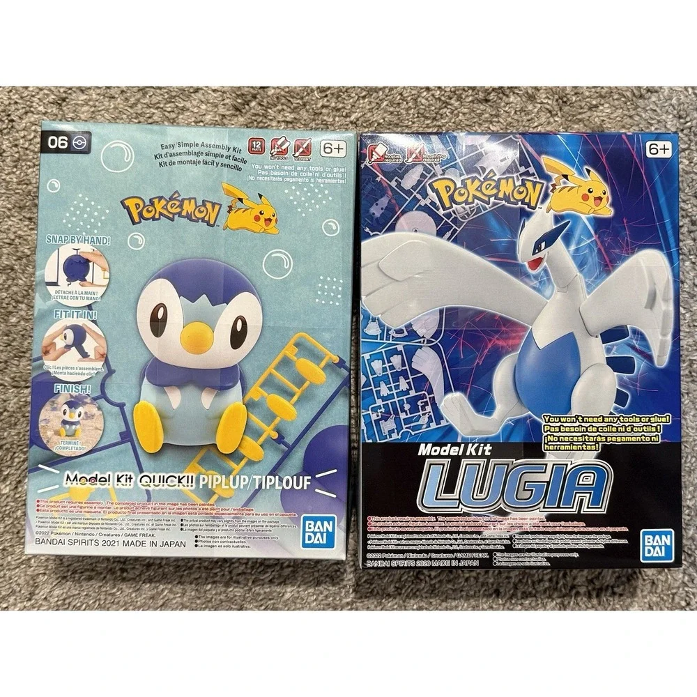 Bandai Spirits Pokemon Model Kit Lot Lugia & Quick 06 Piplup No Glue Stand